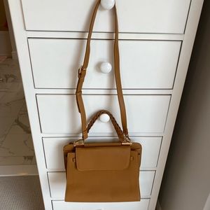 Brown satchel bag w/ crossbody strap